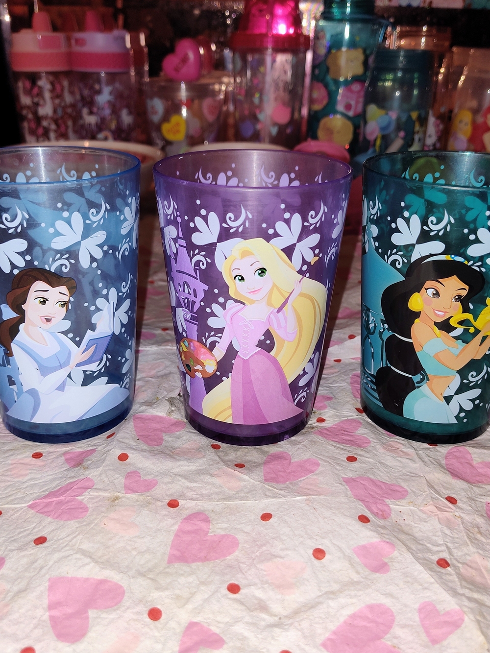 Disney Princess Plastic Tumbler Set - Blue, Purple, Teal